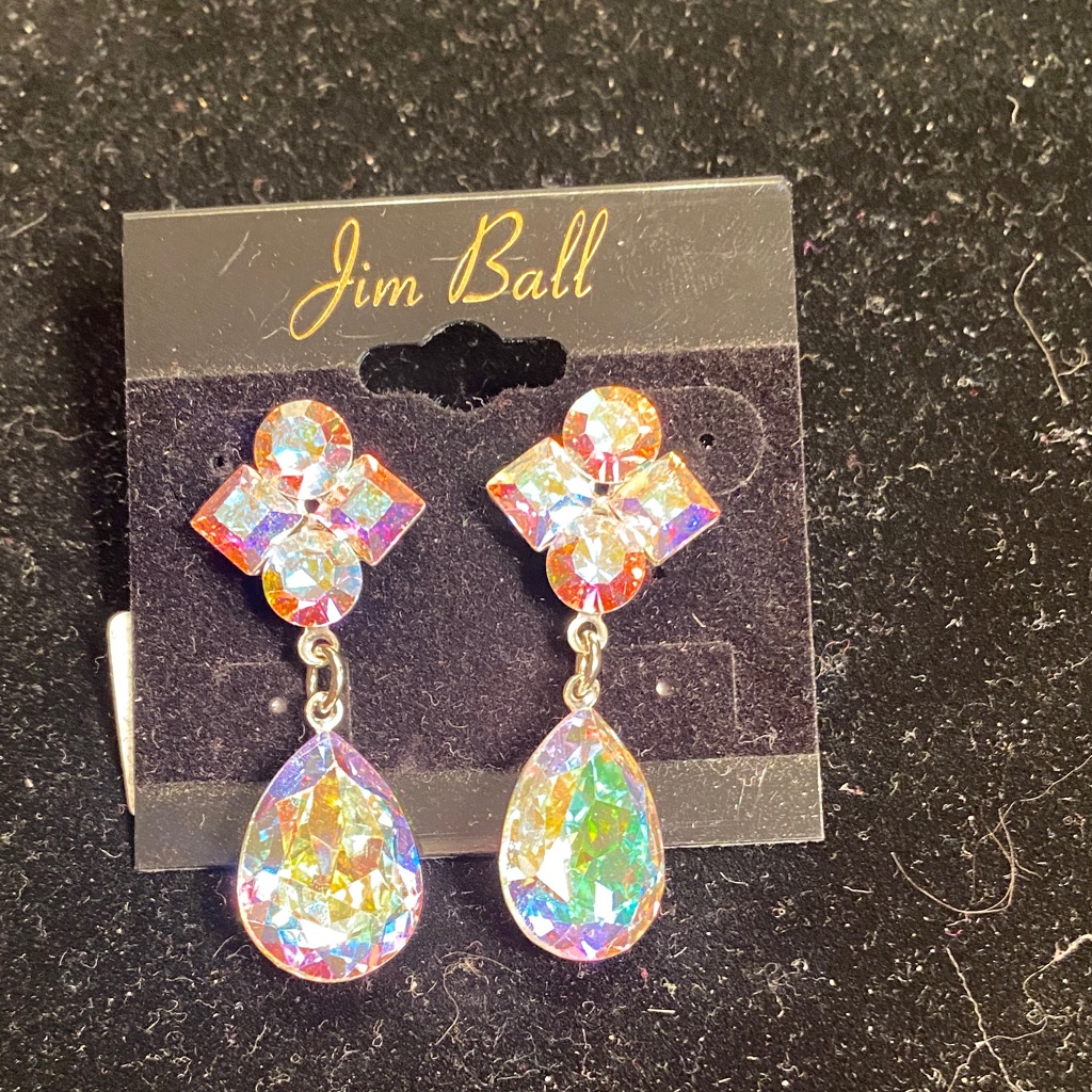 Jim Ball Iridescent Teardrop Dangle Earrings - Multi-Color